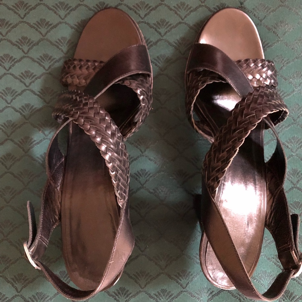 🖤Cole Haan Black Braided Heels (Leather)